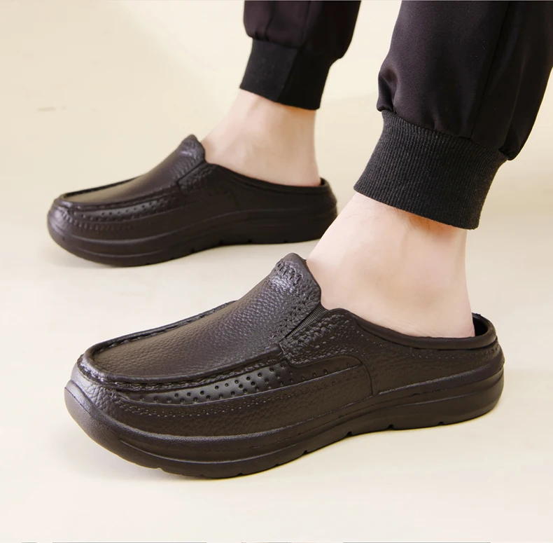 Summer Men Chef Shoes Anti Slip and Oil Proof Men's Work Shoes EVA Lazy Slippers Casual Trendy Slipper Fashion Garden Shoes