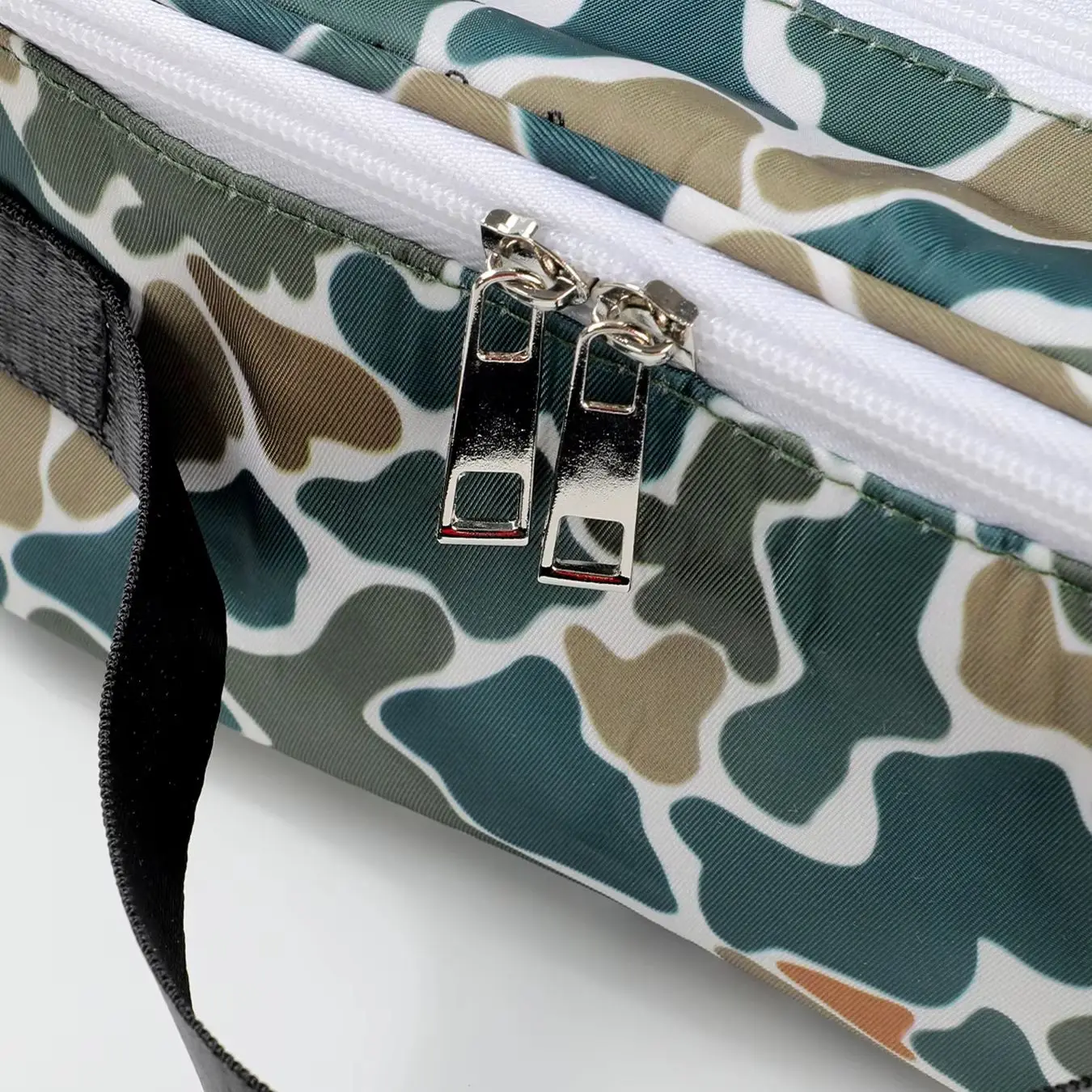 Camouflage Lightweight Nylon Double-Layer Insulated Kids Lunch Bag Portable Zipper Large Capacity Lunch Bag for Kids