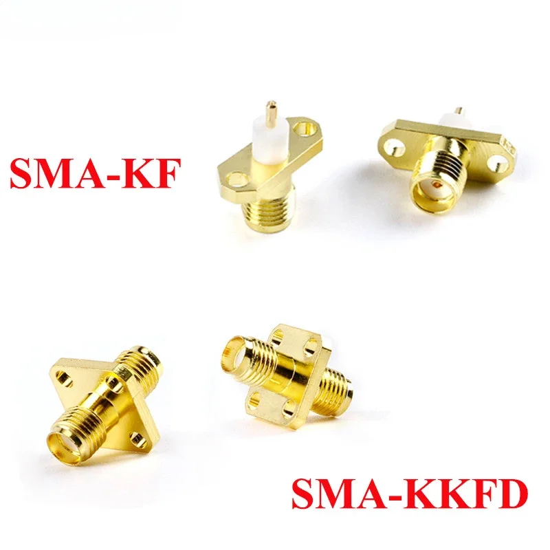 

2Pcs SMA-KKFD RF Adapter SMA Female to SMA Female Connector SMA-KF Male Connector Gold Plated Brass Straight Coaxial RF Adapter