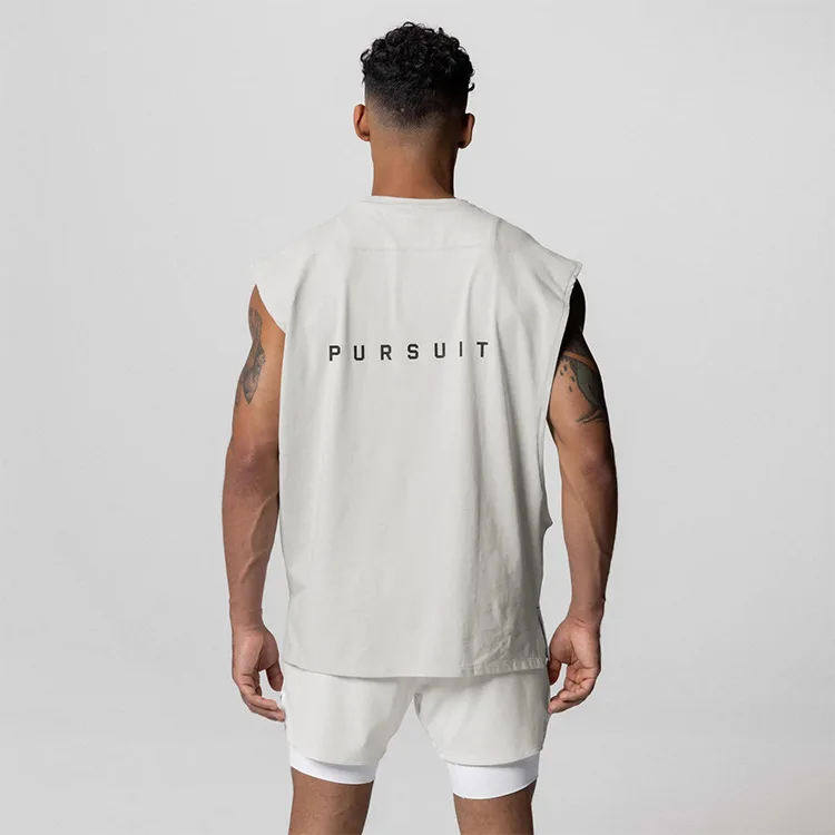 Men's Running Vest Fitness Tank Top Sport Sleeveless Gym Shirt Basketball Jersey Training Bodybuilding Workout Stringer Singlets