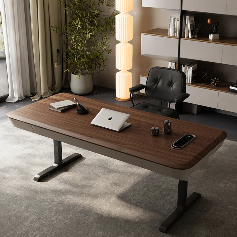 

Executive Study Gaming Office Desk Modern Drawers Writing Office Desk Computer Wood Bureau Escritorio Office Furniture MZ50OC