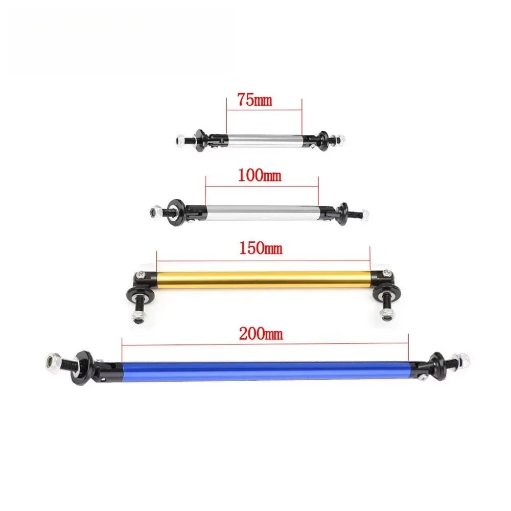Universal Car Front Bumper Lip Protector Rods - Decorative Adjustable Support Bar Kit (2-Piece Set)