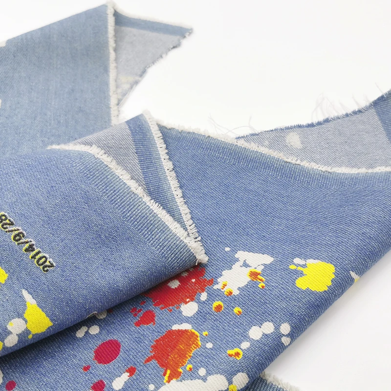 Women's Shirt Clothing Diy Cotton Denim Washed Tie-Dyed Fabric Spring and Autumn High-End Clothing Fabric