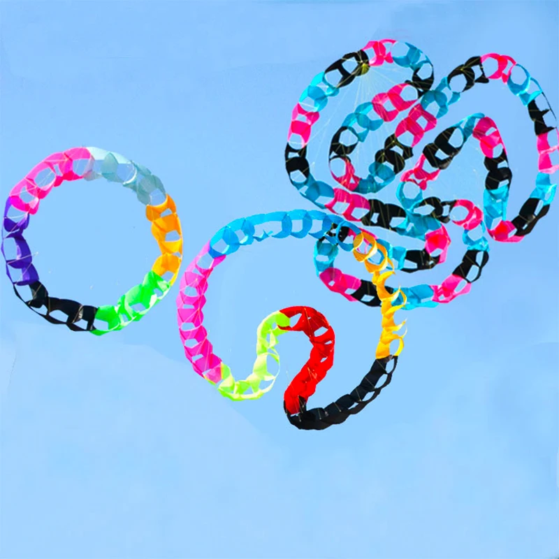 3D 24/48/96 Hole Large Soft Kite Tail Hanging Hole Snake Shaped Color Rotating Ring Umbrella Cloth Kefu Rope Accessories 2