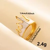 Bagues ouvertes bohème en émail blanc, couleur or, luxe, irrégulier, en acier inoxydable, réglable, bijoux de charme pour femmes, cadeaux