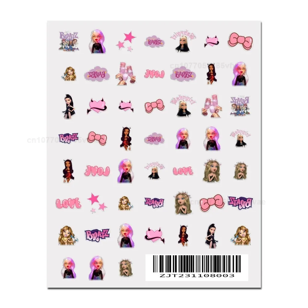 Cartoon Girl B-Bratz Stickers 1PCS 3D Adhesive Nail Art Sticker Cartoon Nail Art Decal Sticker Parts Manicure 3d stickers cartoon nail stickers