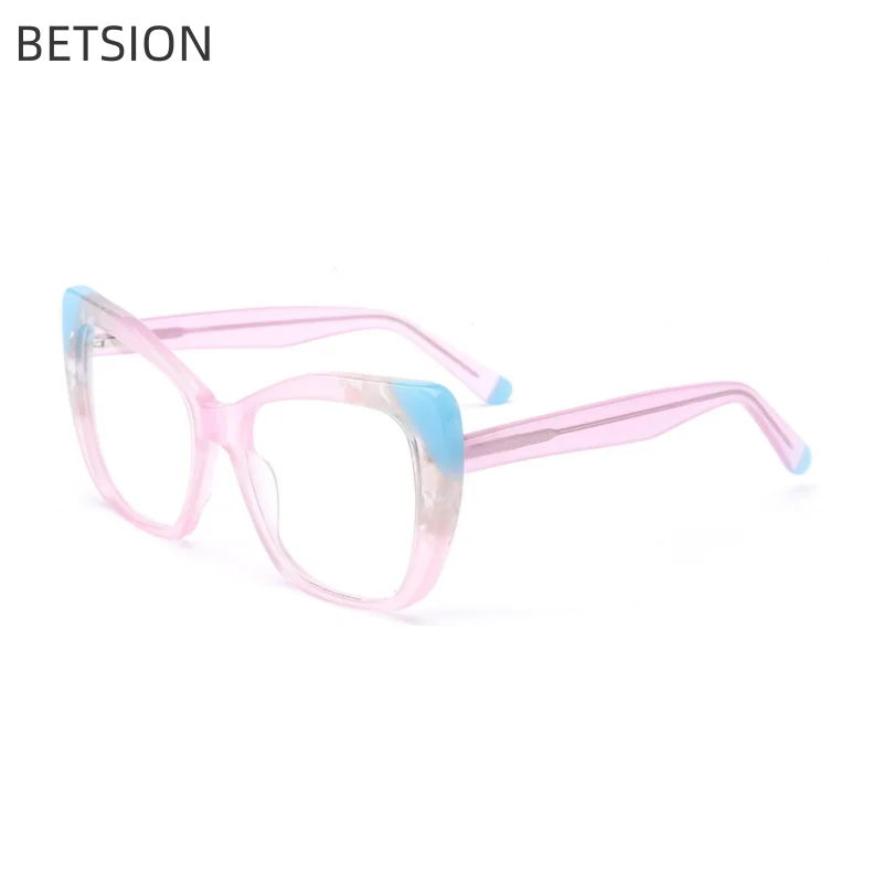 

BETSION Hand Made Acetate Glasses Frame for Women High Quality Eyeglasses for Men Optical Prescription Myopia Glasses Frames