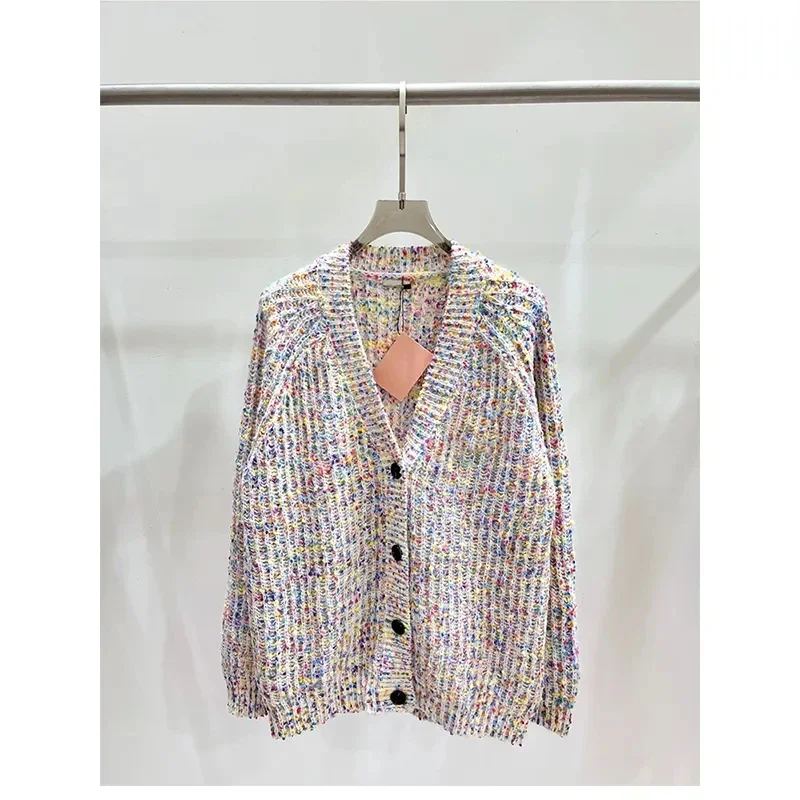 

High-end Fashion New Women Y2k Clothing Design Brand High Quality Luxury Knitting Single Breasted Cardigan Leisure Women Tops