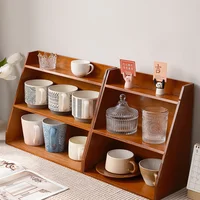 Miscellaneous Storage Desk Solid Wood Storage Box Multi-layer Cosmetics Storage Rack Desktop Organizing Rack 1