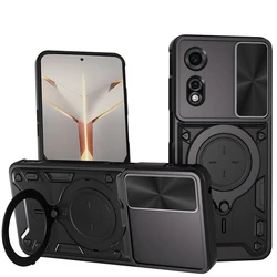 Magnetic Ring Stand Slide Camera Protection Phone Case Cover for ZTE Nubia Neo 2 (Black)
