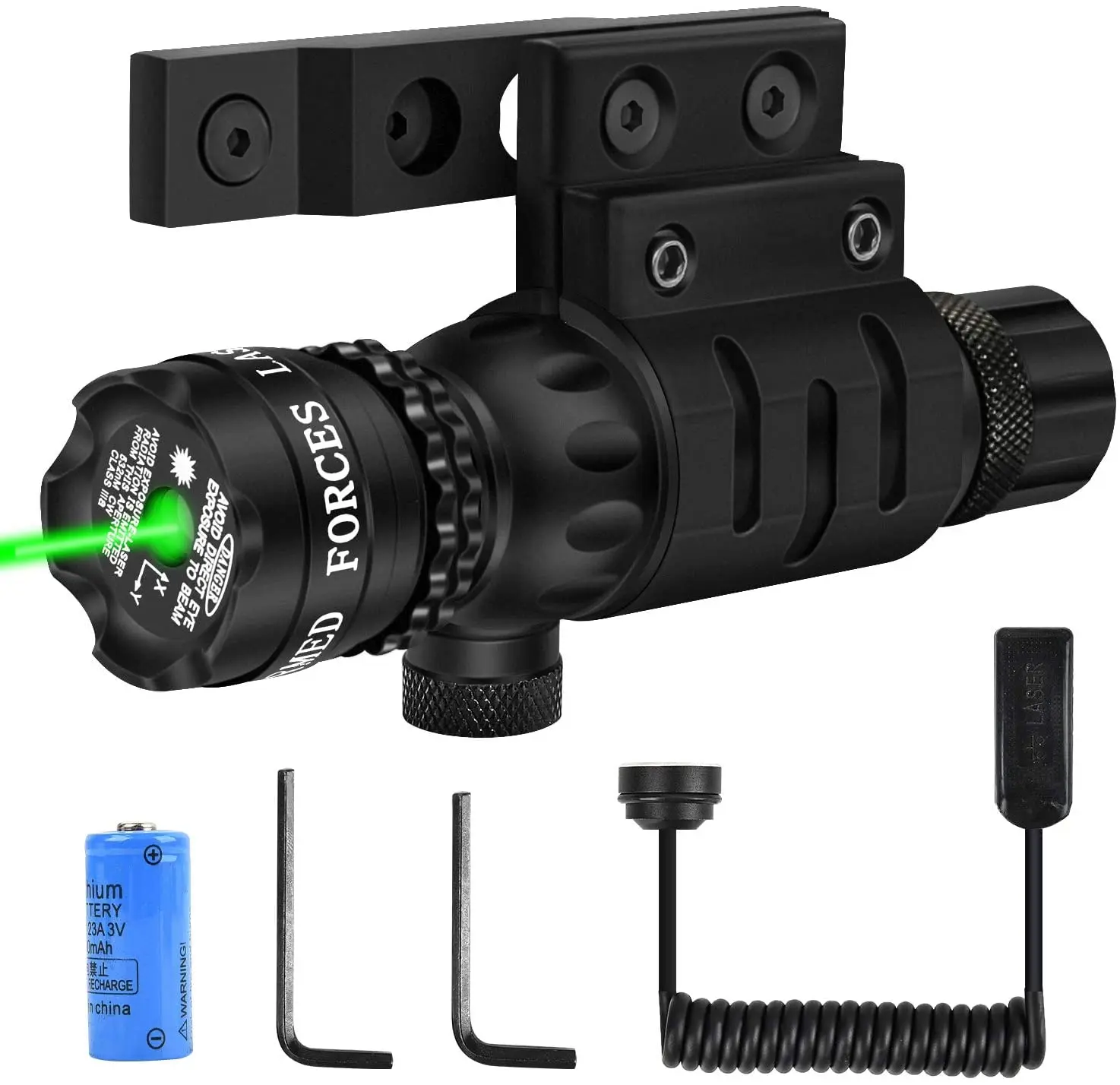 MidTen Riflescope Combo Green Dot Laser Sight 532nm Scope with Pressure Switch Storage Box Fit Picatinny and M-Lok Rail laser sight pressure switch