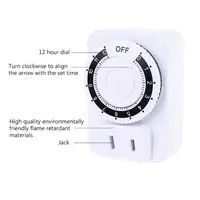 AC 110V 12 Hour Mechanical Switch Timer Socket For Home Appliances Control Motorcycle Charging Timer US Plug 2
