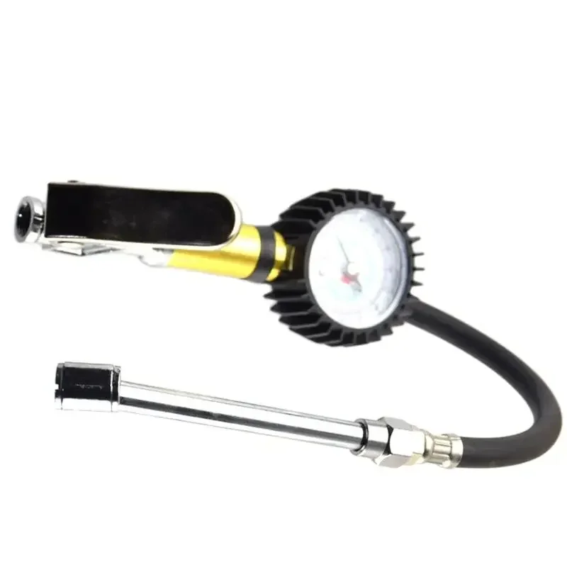 Pressure Gauge Tire Pressure Gauge Heavy Duty 220 PSI Tire Inflator High Precision Pressure Gun with Leakproof Air Hose for Car Truck