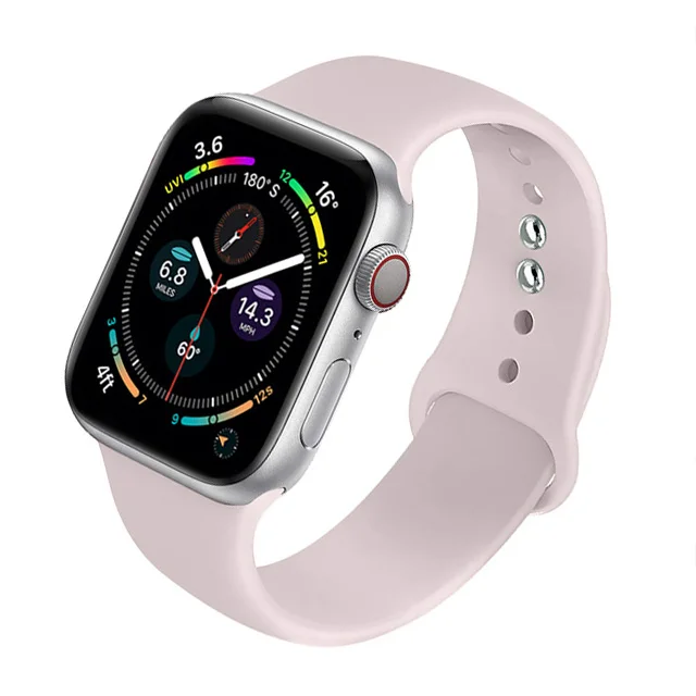 Silicone Strap For Apple Watch Band 44mm 40mm 41mm 38mm 45mm Smartwatch Rubber Sports Watchband Belt Bracelet iWatch 7 6 se 5 4 New-pink-sand-47