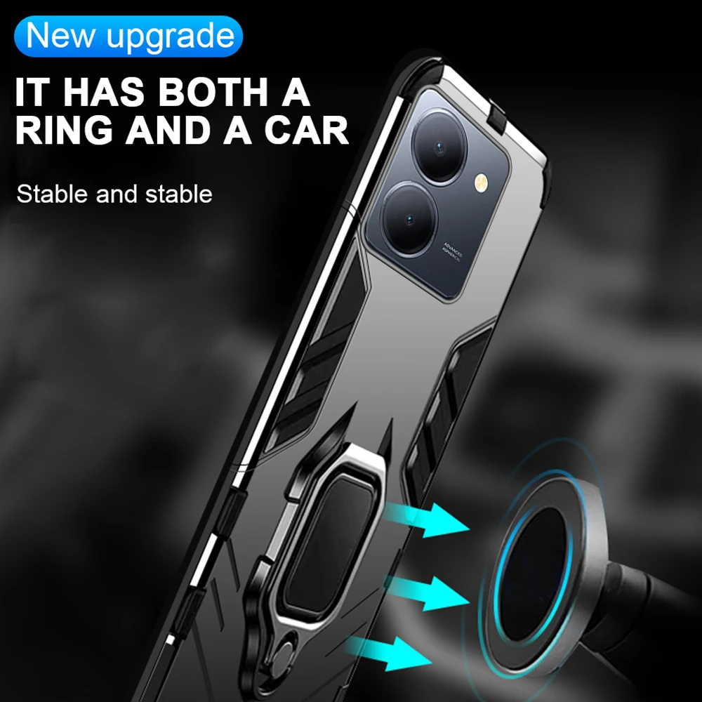 For Vivo Y36 Case Car Magnetic Ring Stand Armor Cover Vavo Vovi Y 36 36Y  VivoY36