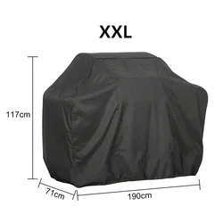 Deluxe Black Waterproof Outdoor BBQ Grill Protective Cover - Heavy Duty Anti - Dust & Rain Protection (XXL)