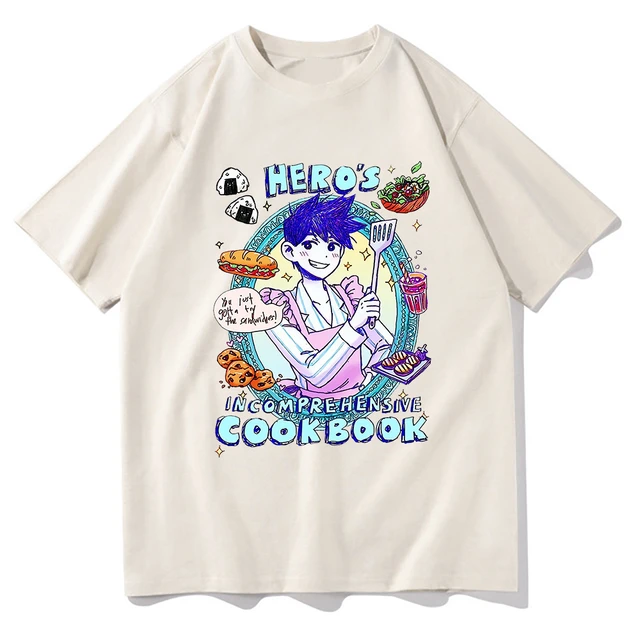 T-shirt de anime Omori masculina, 100% algodão, personagens RPG