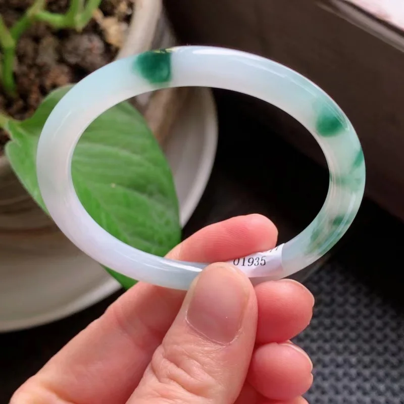 Floating Flower Myanmar Old Pit A Ice Seed Small Ring Jewelry Princess Beauty Jade Bracelet
