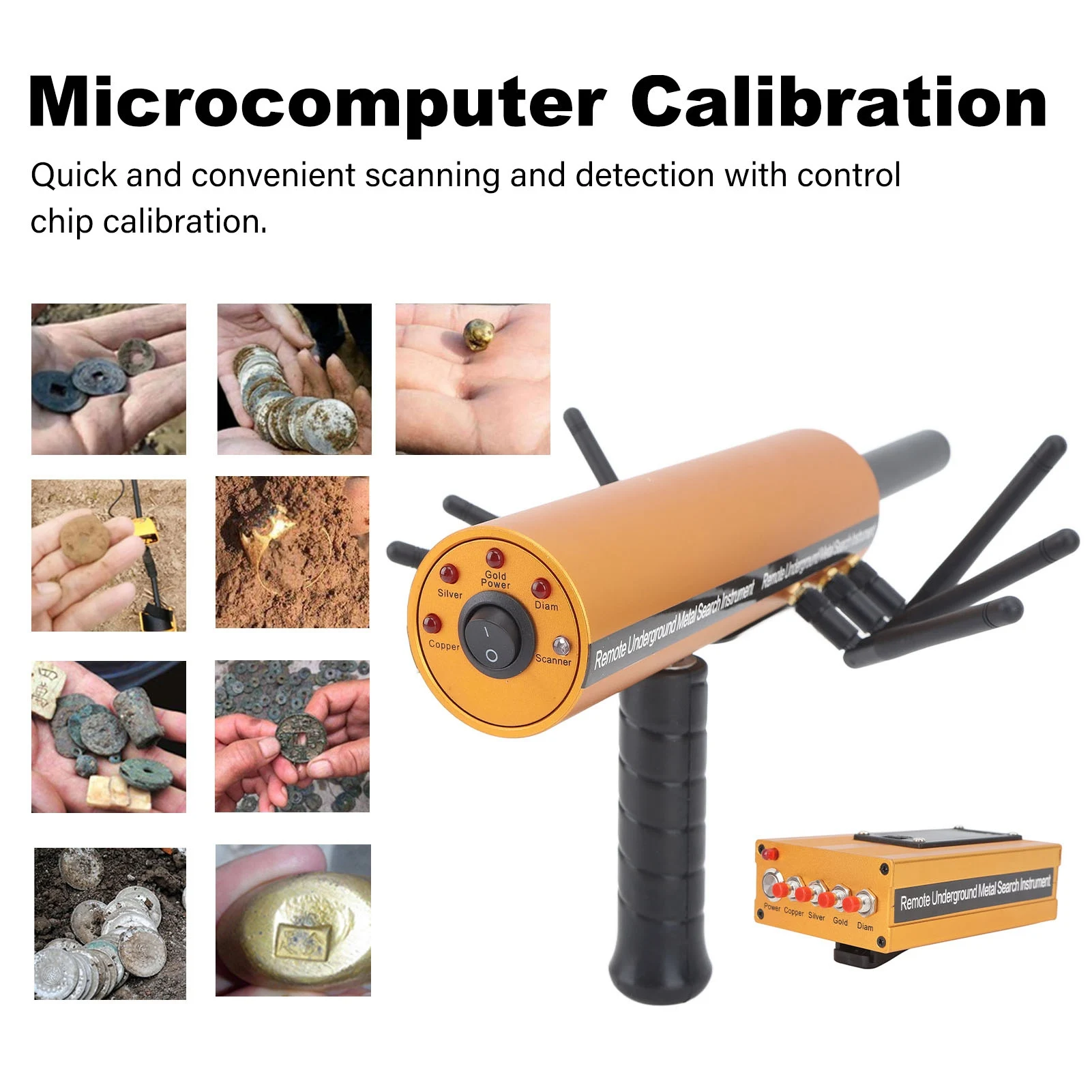 NEW AKS Metal Detector Metal Pinpointer 30m Depth 1200m Range 6 Antenna Accurate Finding Gold Detector Gold Detector