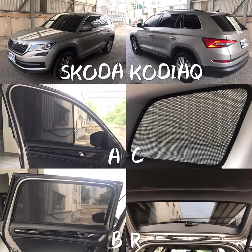 Set Car Shades (rear Doors) Suitable For Skoda Kodiaq II (PS7) 2024- (2- Piece) | - Privacy Shades