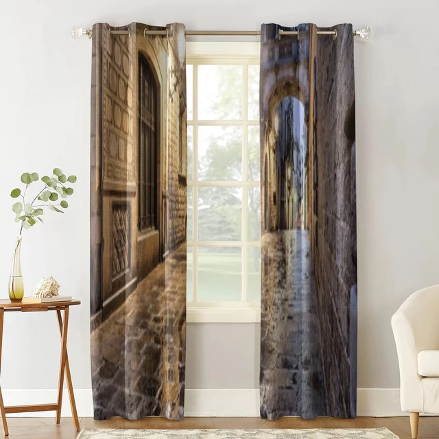 Narrow Street Carrer Del Bisbe In Gothic Quarter Barcelona Spain Curtains  For Bedroom Window Curtains for Living Room Drapes - AliExpress