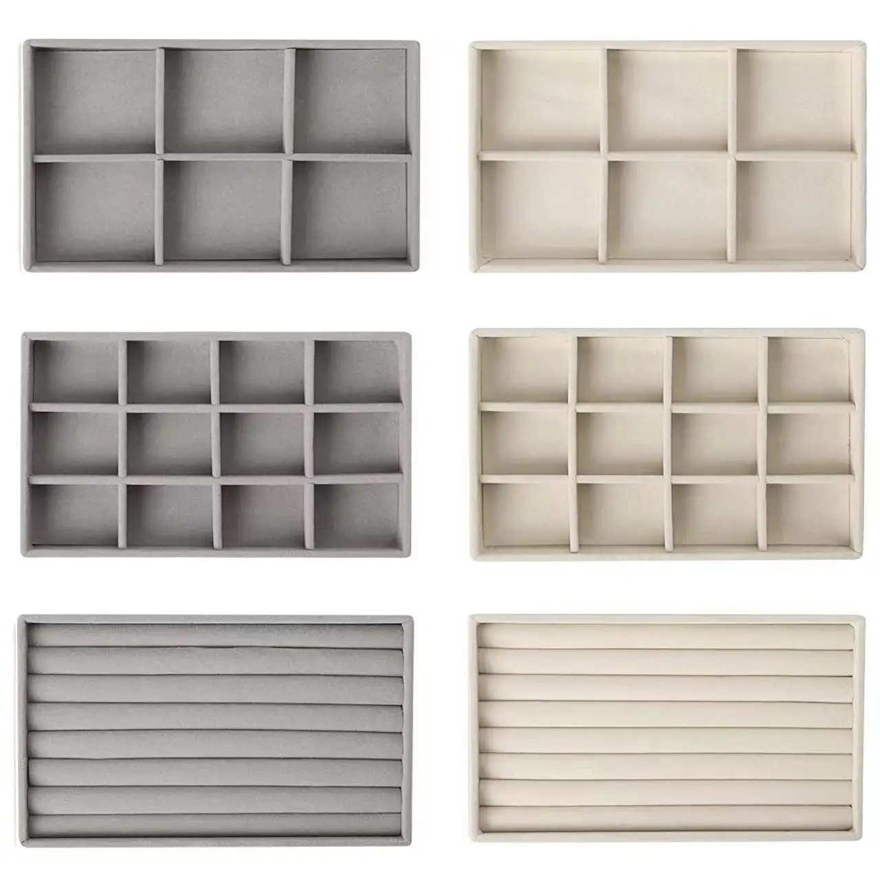 Jewelry Storage Box Velvet Jewelry Display Tray Exquisite Jewellery Holder Portable Ring Earrings Necklace Organizer Storage Box Organizator Trays