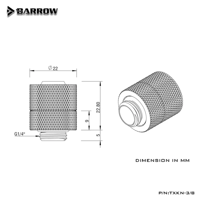 Barrow G1/4 Male to Female Extend Extender Rotary Fitting Anti-Twist  TXYZ-A01