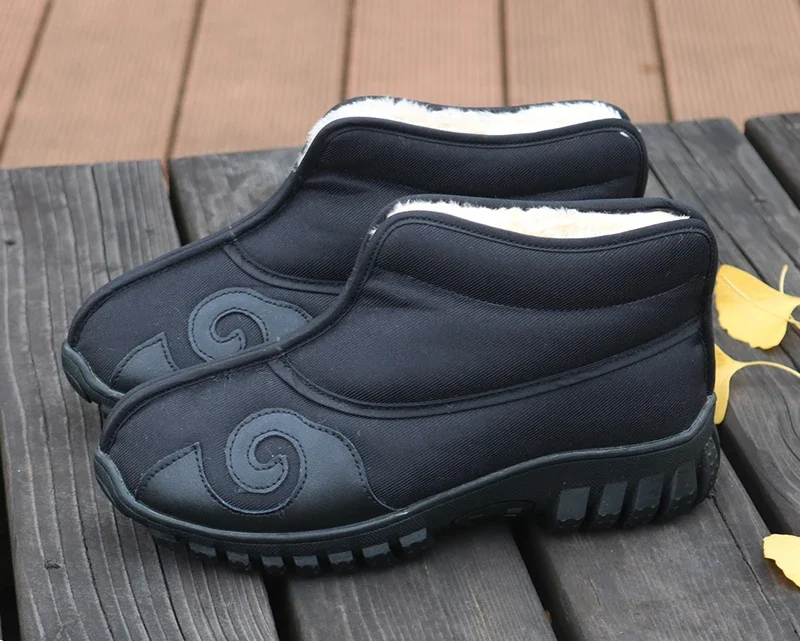 Winter Kung Fu Shoes Tai Chi Wing Chun Chinese Traditional Martial Arts Sports Sneakers Wudang Taoist Manual Cotten Fabric Warm