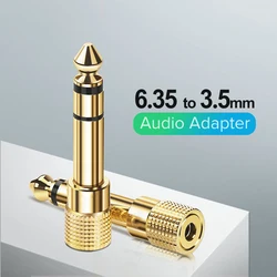 Premium Audio Adapter: 6.35mm Male to 3.5mm Female Connector for Speakers and Amplifiers (1PC)