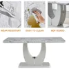 63" Morden Faux Marble Dining Room Table Set,Big Kitchen Dining Table for 6-8 with MDF Base,7 Piece Rectangle Dining Table Set 4