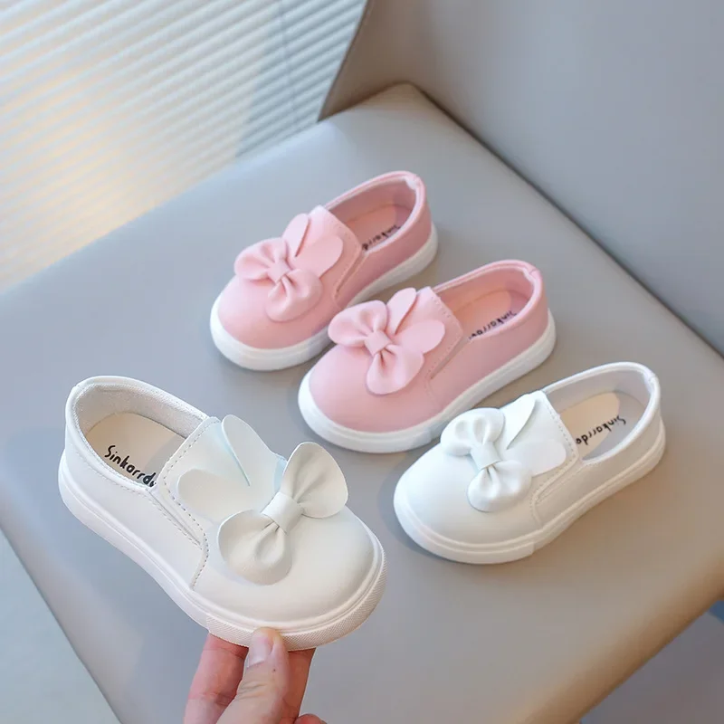 Spring Autumn Children Sneakers Kids Shoes Girls Bow-tie Rabbit Ears Outdoor Casual Shoes Girls Princess Chic Sport H09133