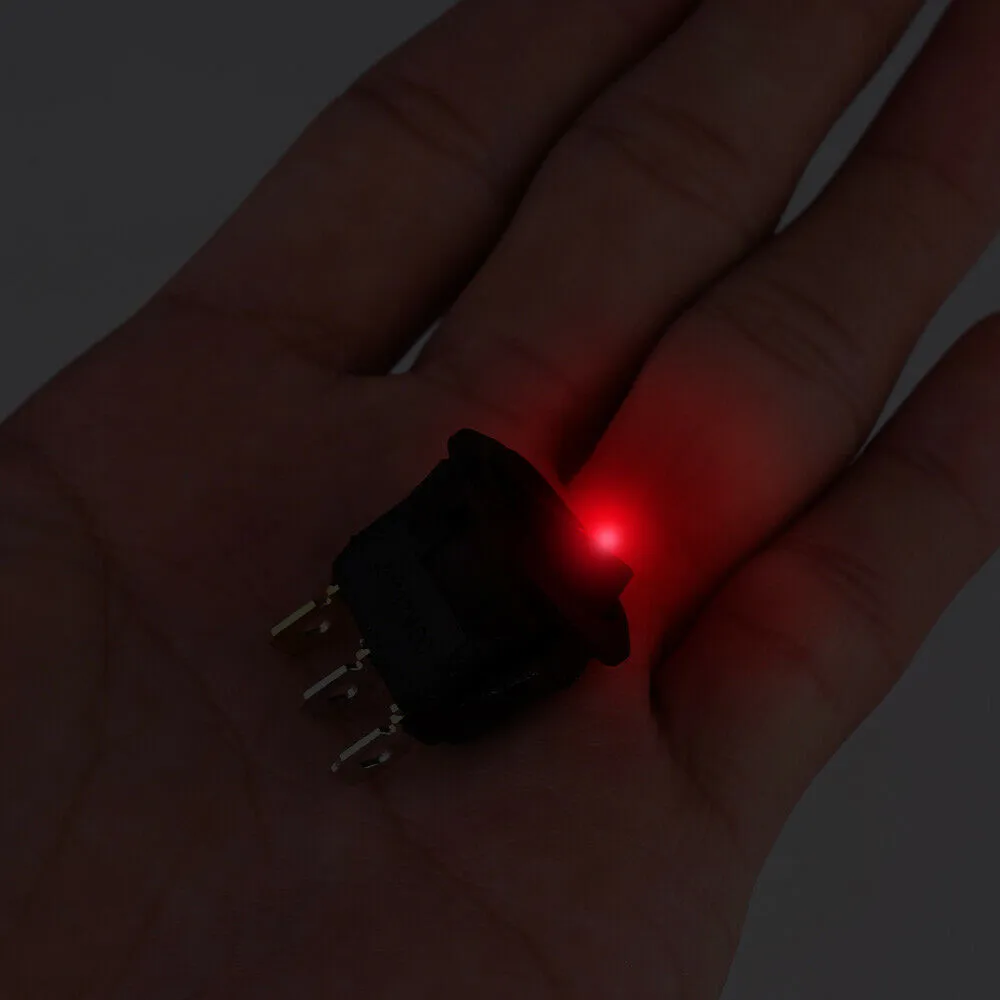 

Round Rocker Switch ON/OFF DC12V 20amp LED Illuminated Car Dashboard Dash Boat Van Internal Additional Electronic Devices