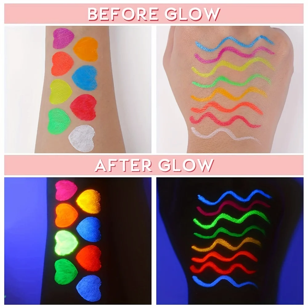 Liquid Eyeliner Set 8 Colors Liquid Eyeliner Set Matte Colored UV Glow Neon Eyeliners Pen Colorful Waterproof Smudge Proof Pigmented Eye Makeup
