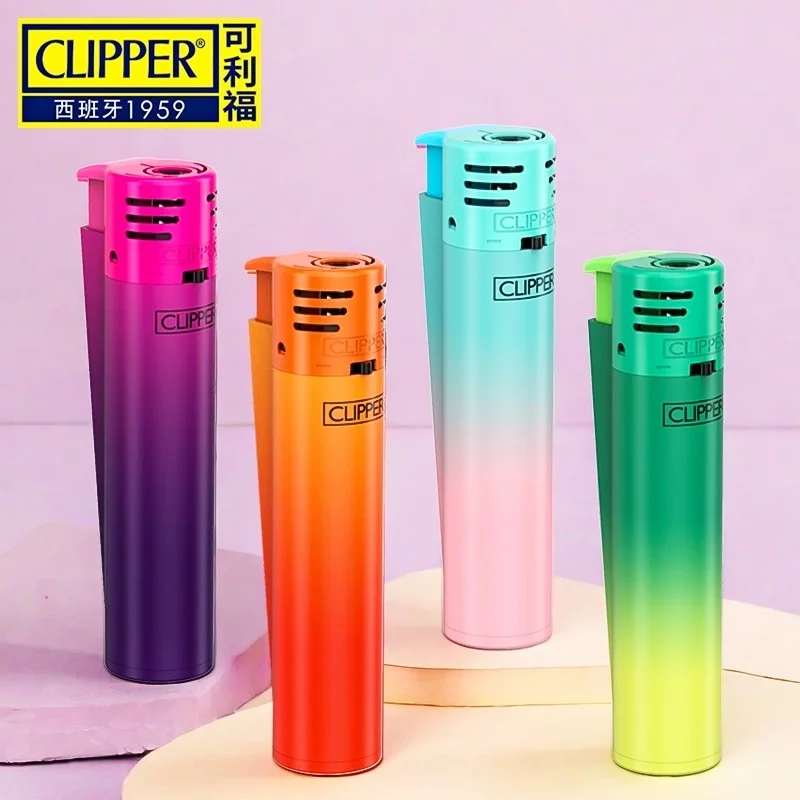 Clipper Lighter Portable Windproof Inflatable Butane Torch Collectible Pink Flame Gradient Style