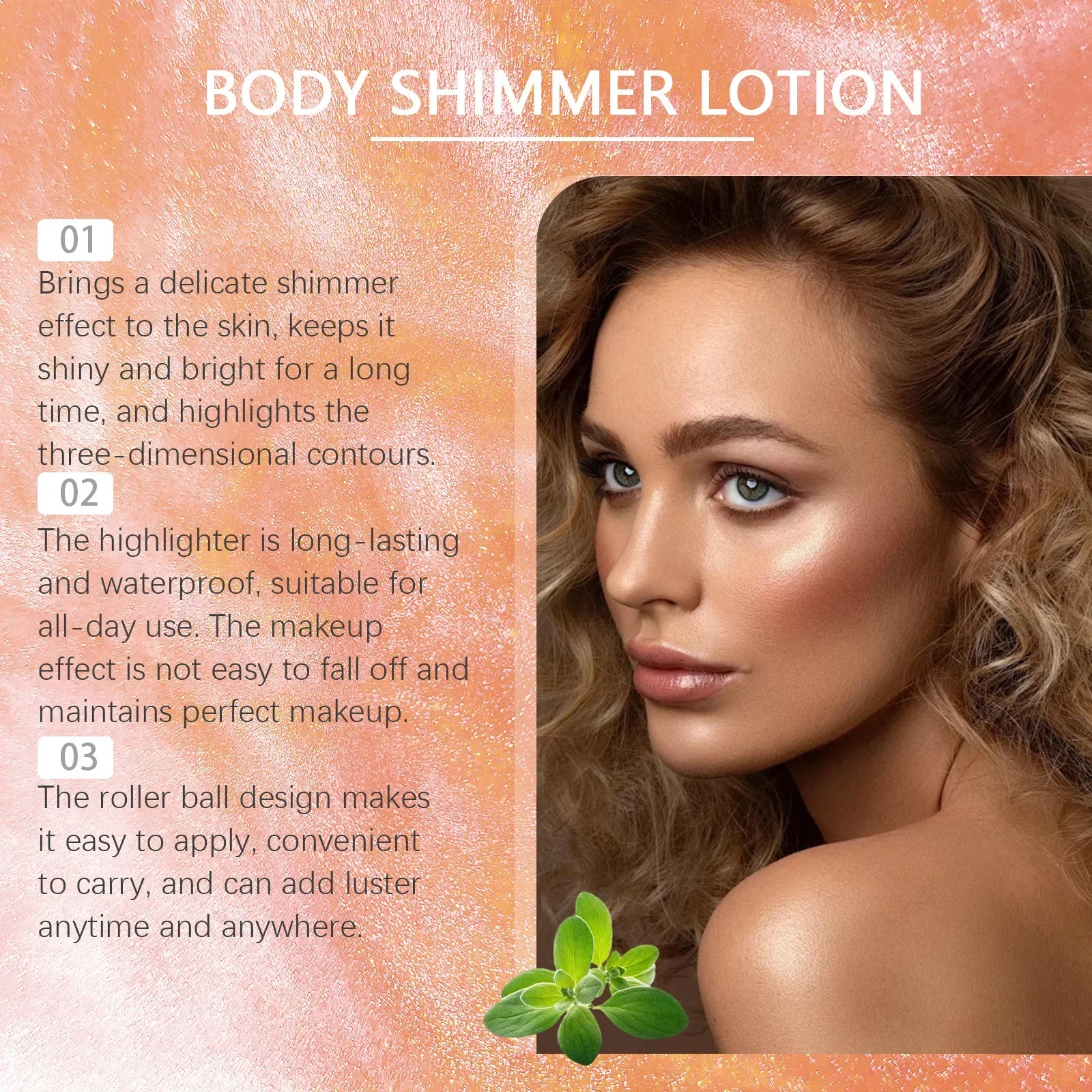 Eelhope Facial Highlighter Stick Set Party Ball Performance Makeup Roller Ball Liquid Fluorescent Highlighter Oil Body Glitter 6