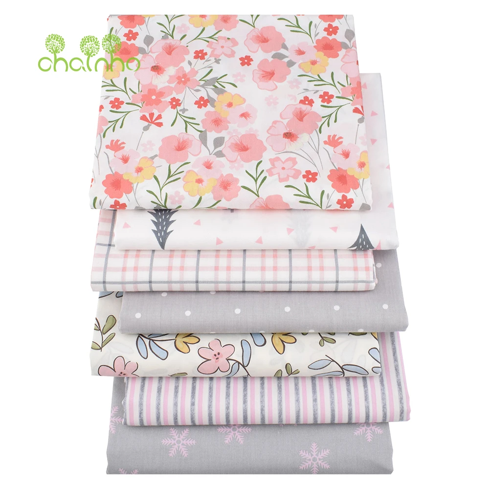 Chainho,Printed Twill Weave Cotton Fabric,Handmade Patchwork Cloth,DIY Sewing Quilting Material,Big Size,CC66-70