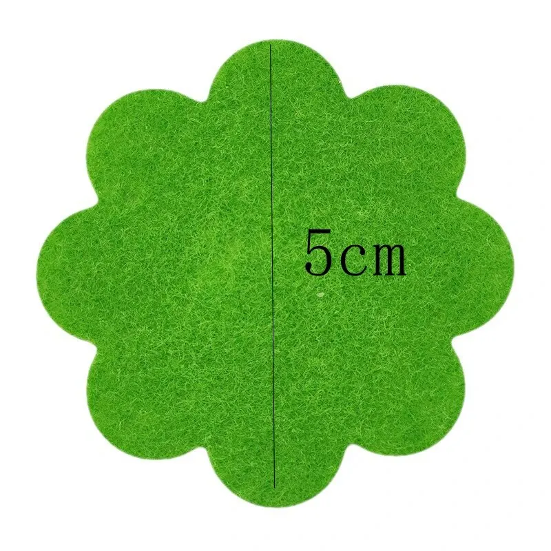 5cm 50pcs Plant Pot Hole Pad Green Non-Woven Fabric Flower Shape Bonsai Bottom Soil Mat Anti-Corrosion Breathable Gasket Gardening Potting Pad