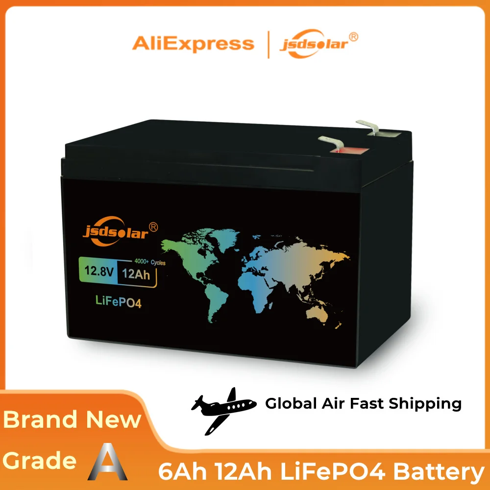 Lithium Battery 12V 12Ah LiFePo4 Battery Pack Built-in BMS Rechargeable Battery for Kid Scooters Boat Motorcycle Free Tax
