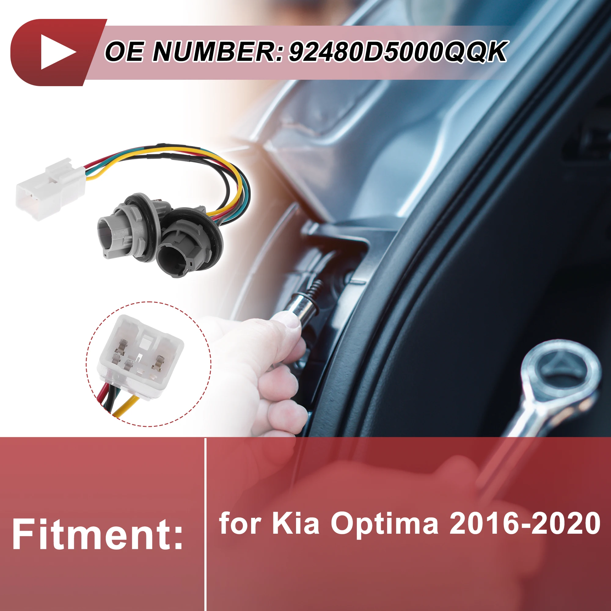 X Autohaux 테일 라이트 소켓 배선 키트 기아 옵티마 2016-2020용 No...