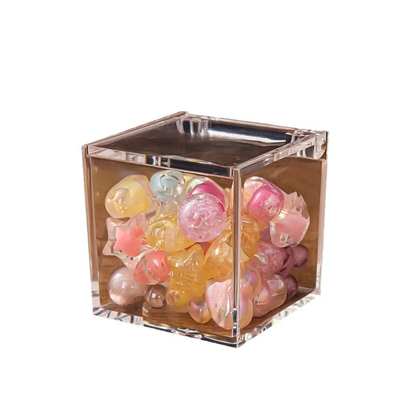 Scatole in acrilico trasparente da 2 pezzi con coperchi Contenori portaoggetti per cubetti quadrati per matrimonio, compleanno, gioielli, torte, caramelle  15