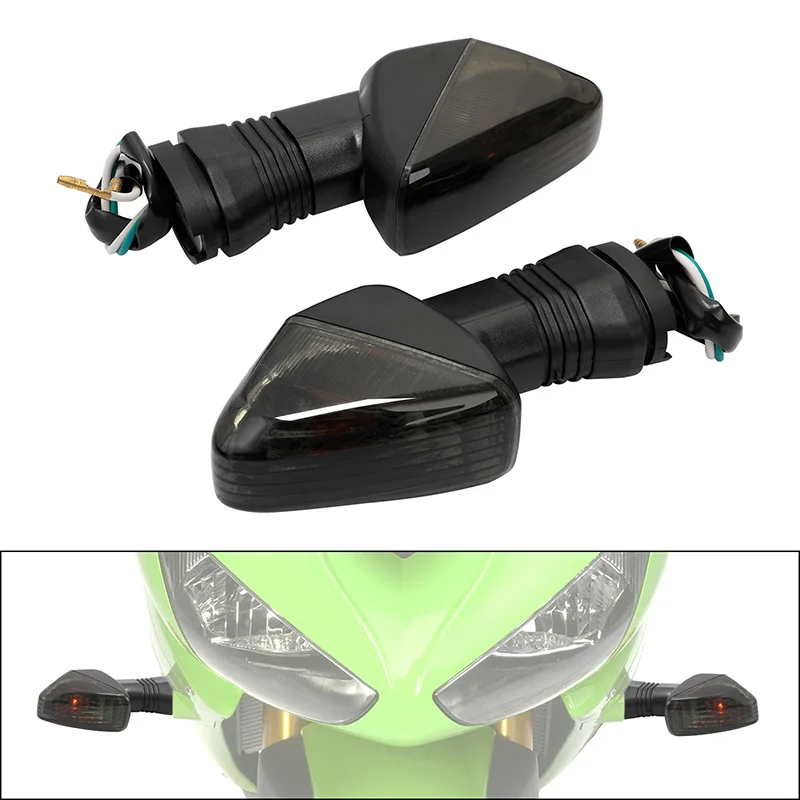 

Motorcycle Amber Front Turn Signal Indicator For KAWASAKI NINJA ZX636 ZX-636 2005-2006 2 wire