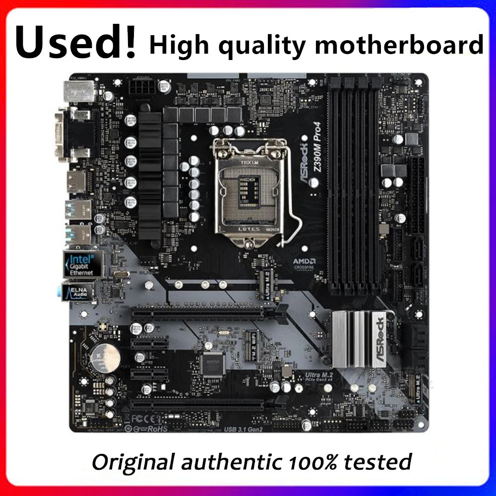 Per Scheda Madre Desktop Asrock Z390M Pro4 Per Scheda Madre Intel Z390 Z390M Ddr4 Lga 1151 Originale Desktop Usata