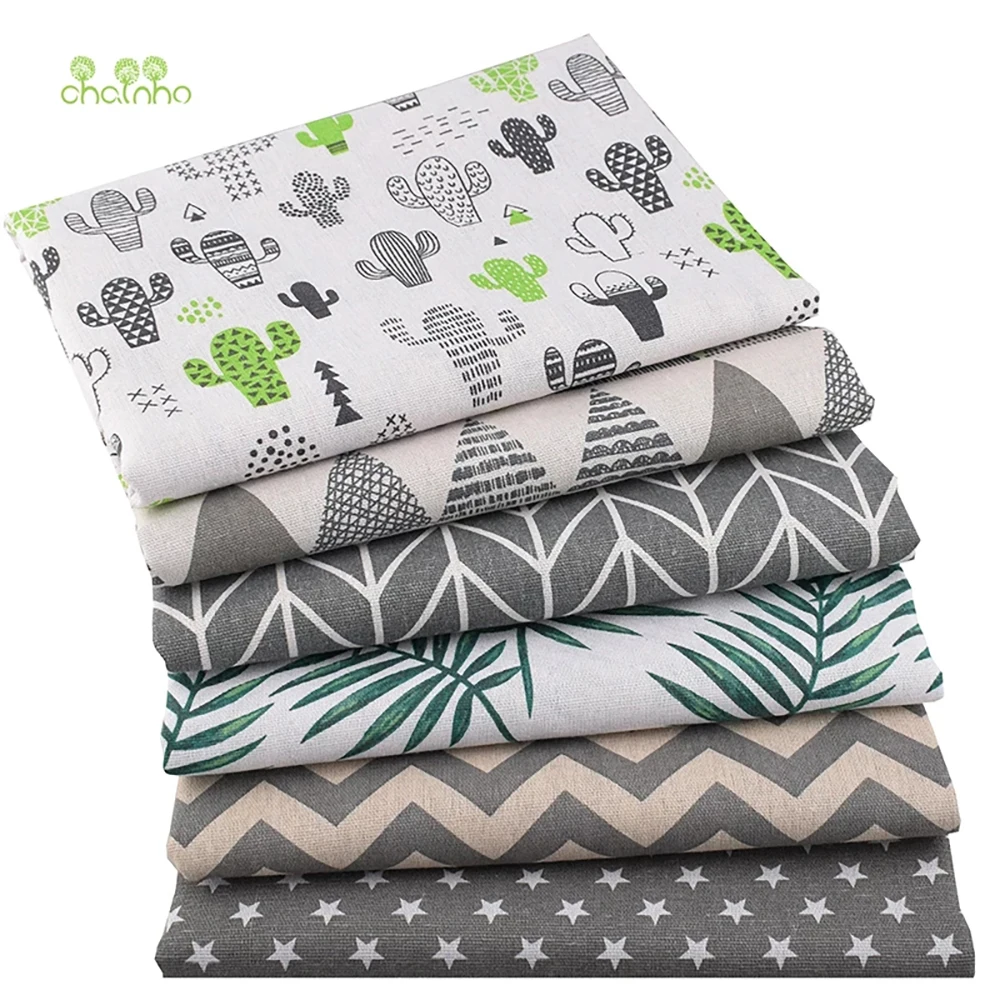 Chainho,Printed Cotton Linen Fabric,DIY Sewing Quilting Material,Cloth For Table,Sofa,Curtain,Bag,Cushion,Furniture Cover,15CL13