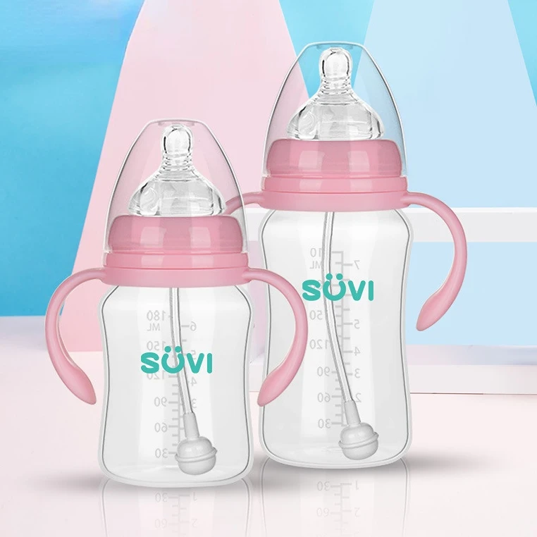 

Baby PP Wide Bore Bottle Newborn Baby Bottle with Suction Tube