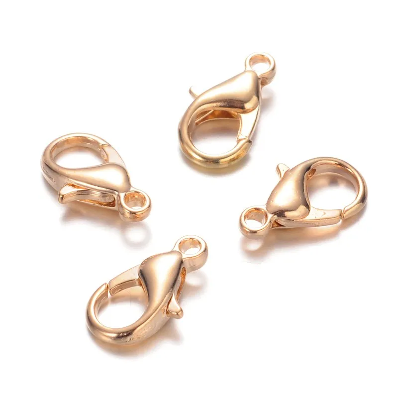 

20pc Zinc Alloy Lobster Claw Clasps Parrot Trigger Clasps Cadmium Free & Lead Free Light Gold 14x8mm Hole: 1.8mm