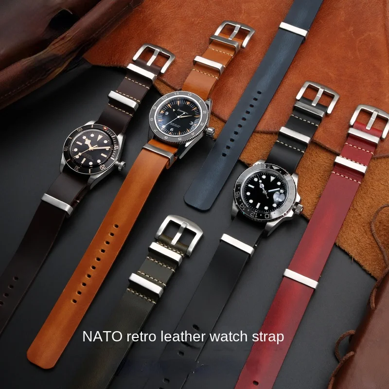 

For Omega Rolex water ghost leather ZULU Genuine leather watchband 20 22mm 6 Color cowhide Strap bracelet 18mm 20mm 22mm 24