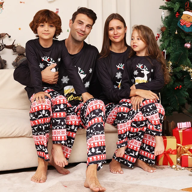2024 Family Christmas Matching Outfits Adults Kids Pajamas Clothes Set  Family Look Dad Mommy And Me Xmas Moose Sleepwear Pyjamas - AliExpress