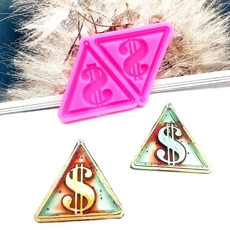 

DIY Pendant Moulds Resin Mold Dollar Shaped Jewelry Molds with Holes Hand-Making Accessories Silicone Material Dropship