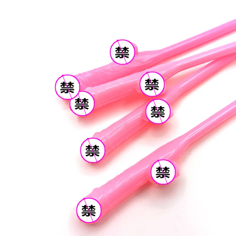 10 Pack Penis Sipping Straws - Pink