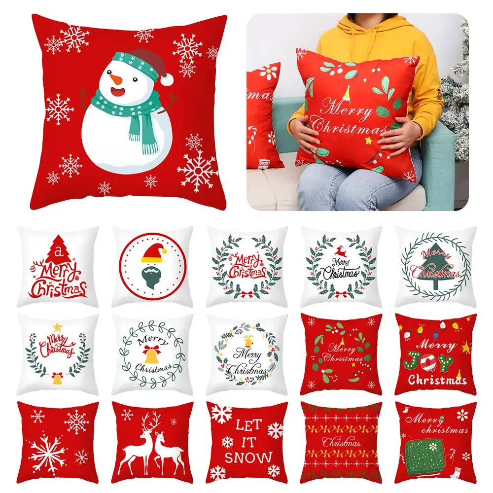 

Decoration Santa Claus Xmas Home Decor Christmas Pillowslip Cushion Cover Pillow Case